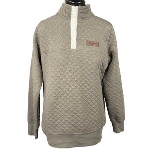 ARTISANS Quilted Pullover 1/4 Snap Neck Sweatshirt Moab UT Size M